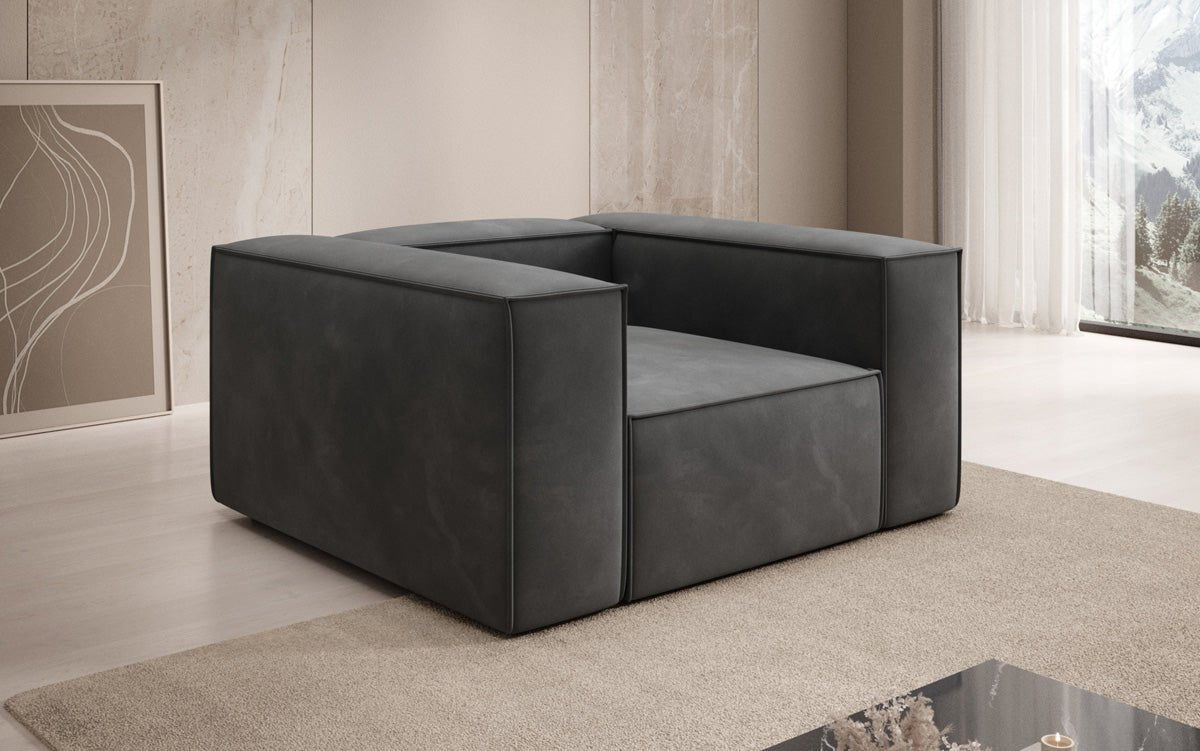 Designer Sofa-Sessel Lesley in Samt