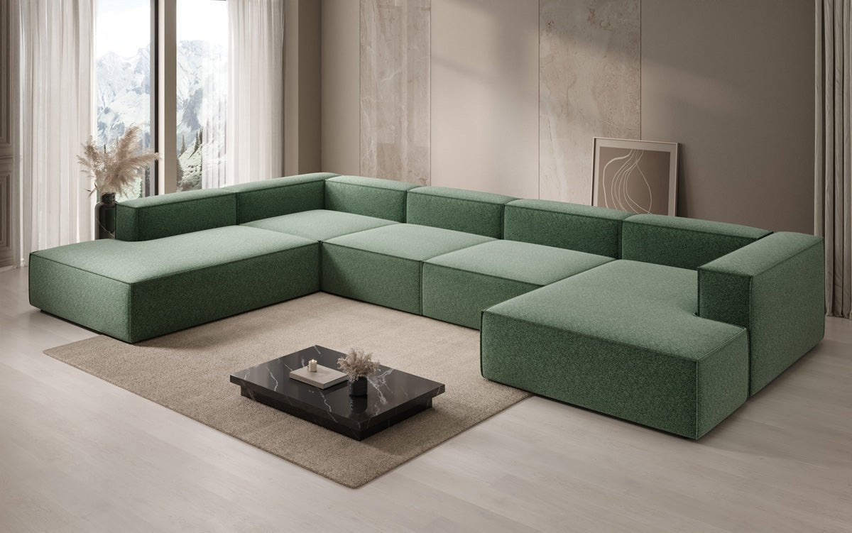 Designer Sofa Lesley U XXL in Strukturstoff