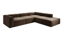 Designer Ecksofa Lesley mit langer Ottomane in Strukturstoff