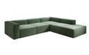Designer Ecksofa Lesley mit langer Ottomane in Strukturstoff