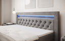 Boxspringbett Menzogna Samt mit LED und Stauraum (2 Schubladen)