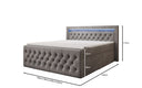 Boxspringbett Menzogna Samt mit LED und Stauraum (2 Schubladen)
