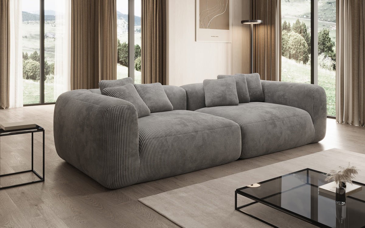 Canapé design Tully 3 places en Côtelé (ultra confortable)