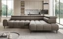 Designer Ecksofa Ceora mit elektrischer Schlaffunktion und verstellbarerer Rückenlehne in Echtleder