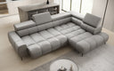 Designer Ecksofa Ceora mit elektrischer Schlaffunktion und verstellbarerer Rückenlehne in Echtleder