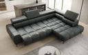 Designer Ecksofa Ceora mit elektrischer Schlaffunktion und verstellbarerer Rückenlehne in Echtleder