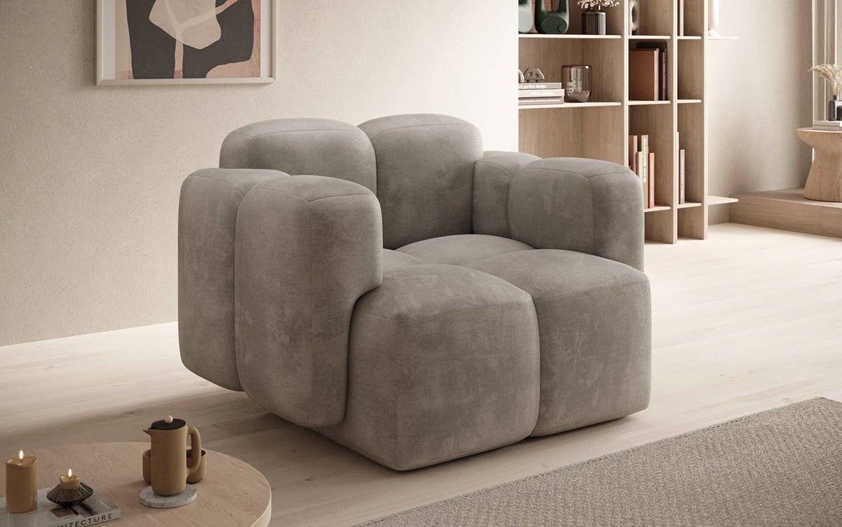 Fauteuil de designer Celly en Velours