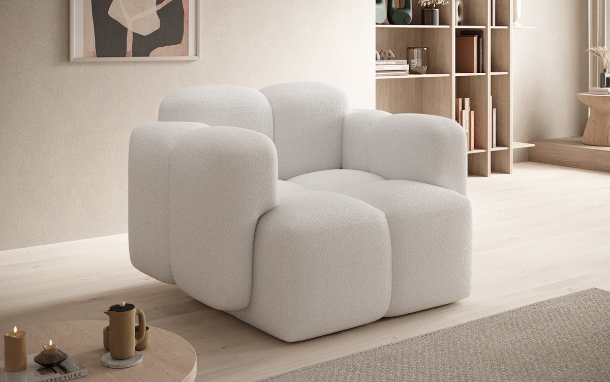 Designer Sofa-Sessel Celly in Bouclé