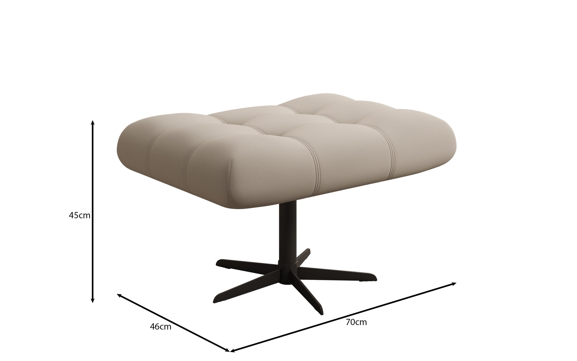 Designer Sofa-Sessel Aurelio inkl. Beistellhocker in Stoff