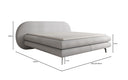 Boxspringbett Marisol mit ovalem Headboard in Bouclé
