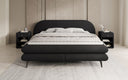 Boxspringbett Marisol mit ovalem Headboard in Bouclé