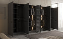 Moduro Rivon – Modularer Design-Kleiderschrank mit geriffelter Glasfront und Strukturpaneelen