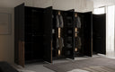 Moduro Arven XL – Viermoduliger Design-Kleiderschrank mit Holz- und Glasfront