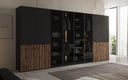 Moduro Arven XL – Viermoduliger Design-Kleiderschrank mit Holz- und Glasfront