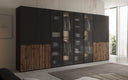 Moduro Kalen – Viermoduliger Design-Kleiderschrank mit Holz- und Strukturglasfron