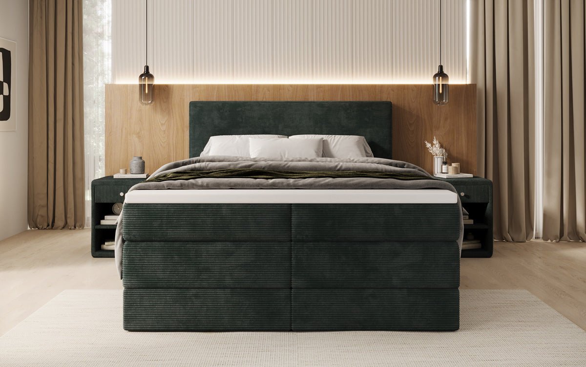 Boxspringbett Noren mit Stauraum in Cord