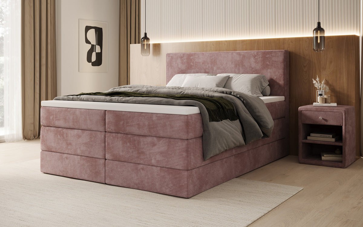 Boxspringbett Noren mit Stauraum in Cord