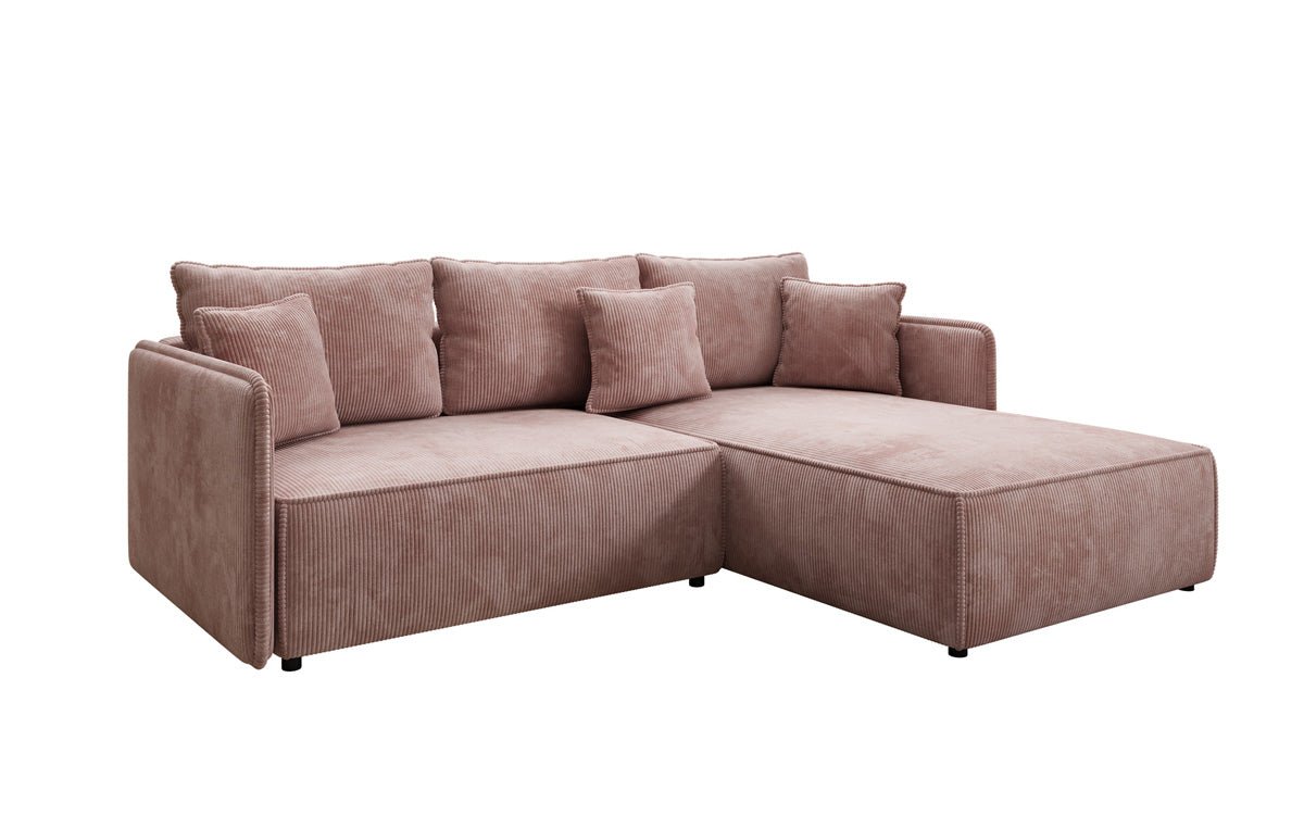 Designer Sofa Marlen mit Schlaf- und Klappfunktion in Cord
