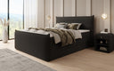 Boxspringbett Liana II mit hochklappbarem Stauraum in Teddy Bouclé