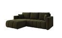 Designer Ecksofa Beatrice mit Schlaf- und Klappfunktion in Bouclé