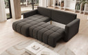 Designer Ecksofa Beatrice mit Schlaf- und Klappfunktion in Bouclé