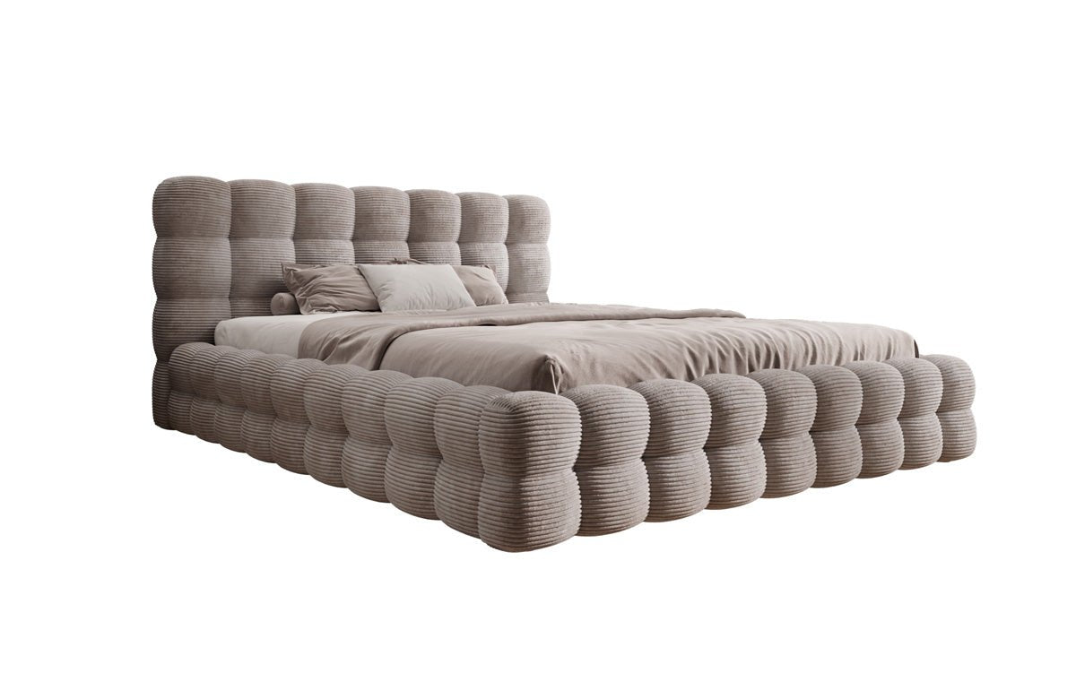 Designer Polsterbett Calimo in Cord mit Stauraum