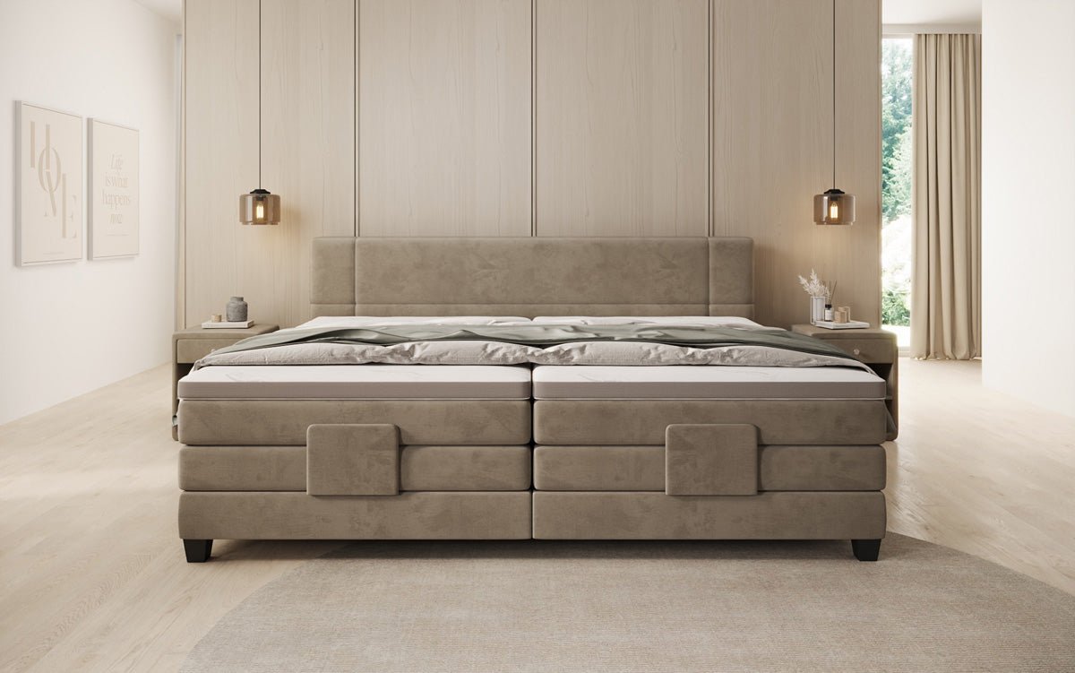 Familien Boxspringbett Noela 220/240x200 elektrisch verstellbar in Samt