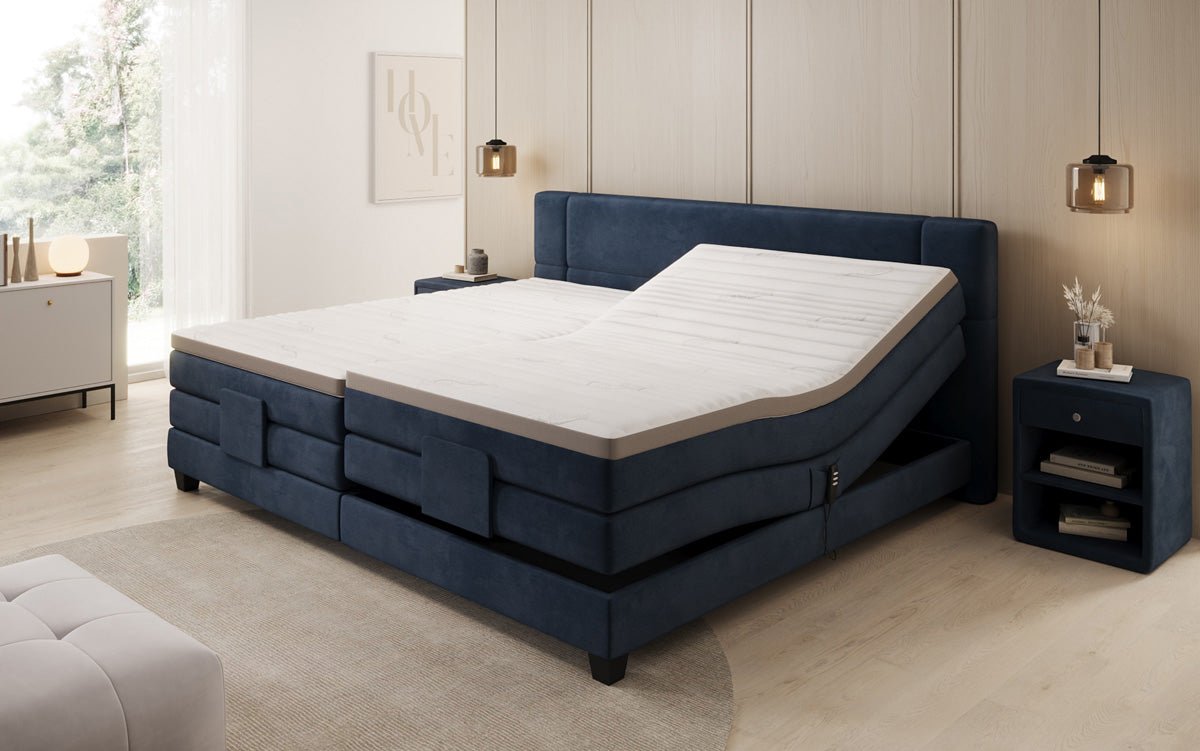 Familien Boxspringbett Noela 220/240x200 elektrisch verstellbar in Samt