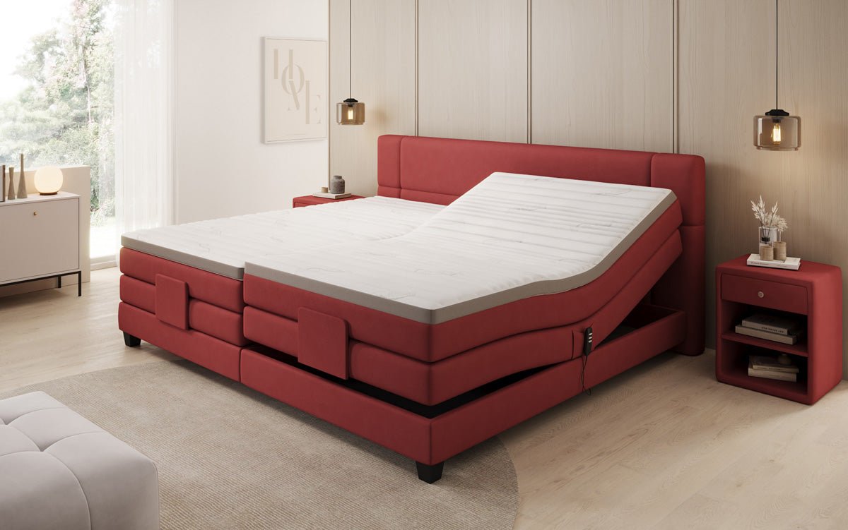 Familien Boxspringbett Noela 220/240x200 elektrisch verstellbar in Stoff