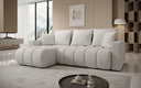 Designer Ecksofa Giulio mit Schlaf- und Klappfunktion in Bouclé