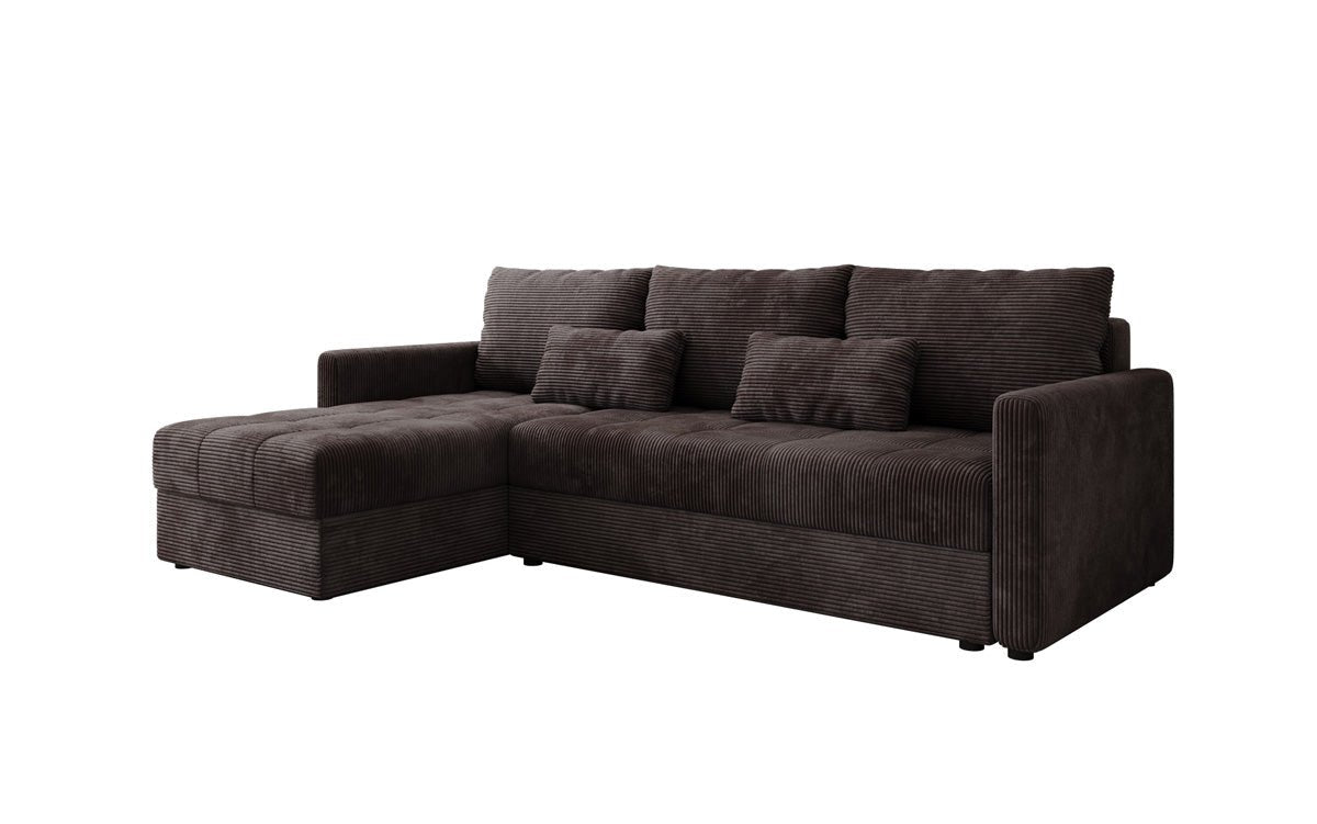 Designer Sofa Roma in Cord mit Schlaf- und Klappfunktion