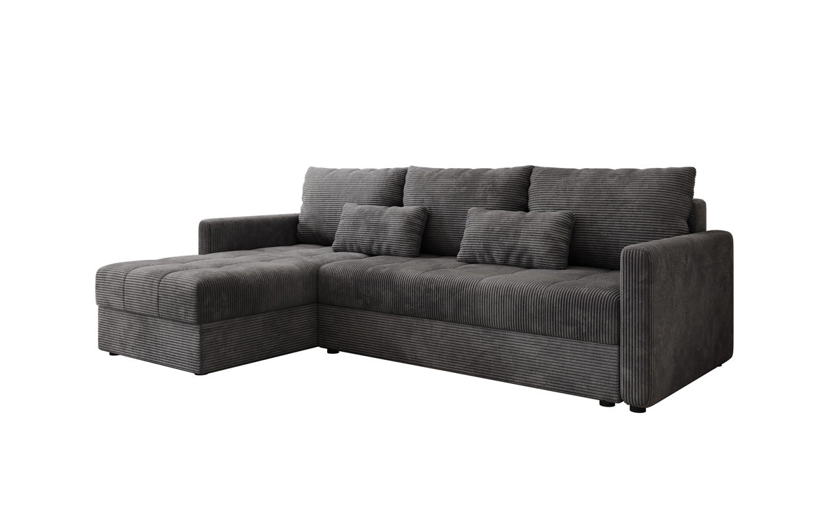 Designer Sofa Roma in Cord mit Schlaf- und Klappfunktion