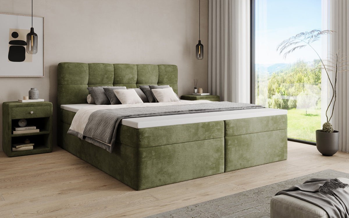 Boxspringbett Cozy II in Cord mit Stauraum