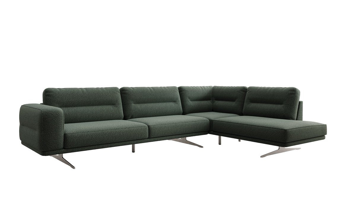 Designer L Sofa closed Torino in Bouclé