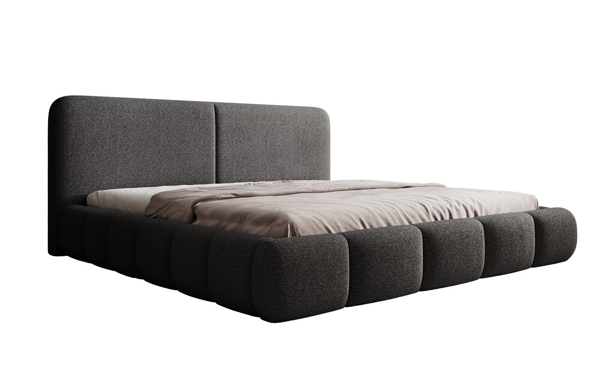 Designer Polsterbett Lolita in Bouclé mit Stauraum