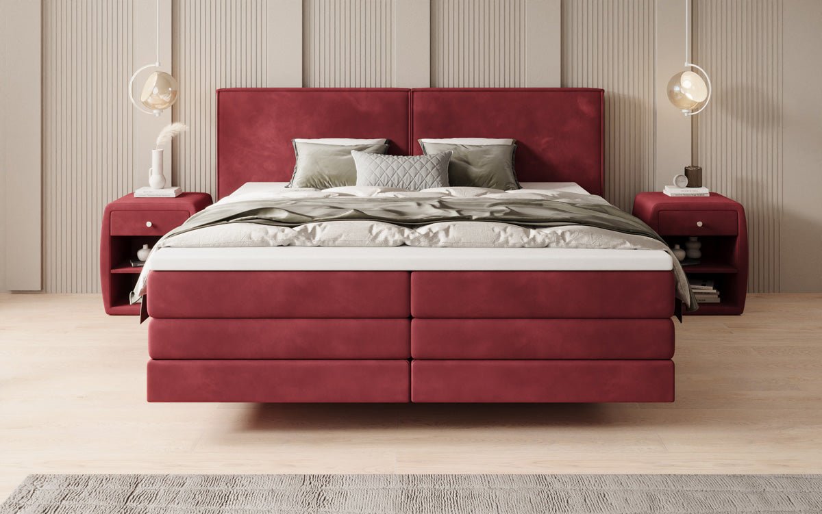 Boxspringbett Ophelia mit Schwebeoptik in Samt