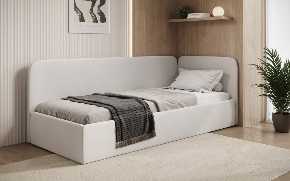 Designer Polsterbett/Gästebett/Sofa Cleo mit Stauraum
