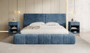 Designer Polsterbett Elise in Cord mit Stauraum