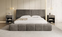 Designer Polsterbett Elise in Cord mit Stauraum