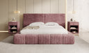 Designer Polsterbett Elise in Cord mit Stauraum