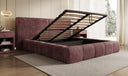 Designer Polsterbett Elise in Cord mit Stauraum