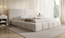 Designer Polsterbett Elise in Strukturstoff mit Stauraum