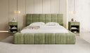 Designer Polsterbett Marshmallow in Cord mit Stauraum