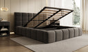 Designer Polsterbett Marshmallow in Strukturstoff mit Stauraum