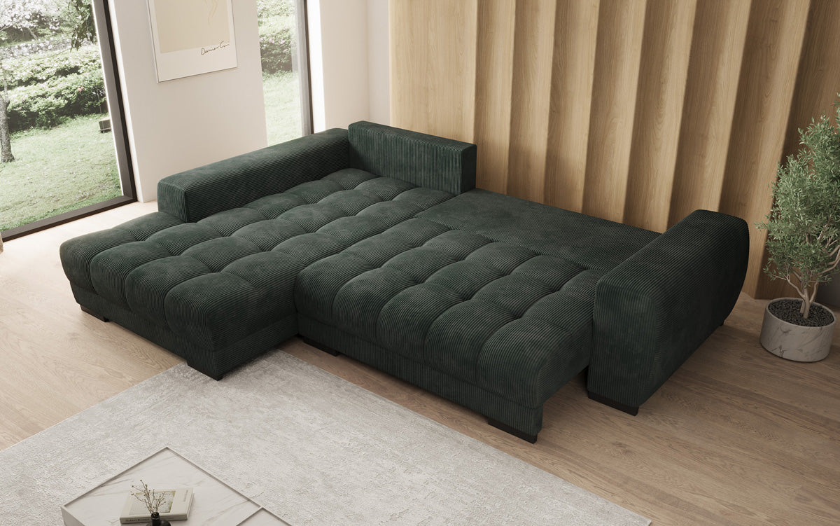 Designer Sofa Balu mit Schlaffunktion und Stauraum in Cord