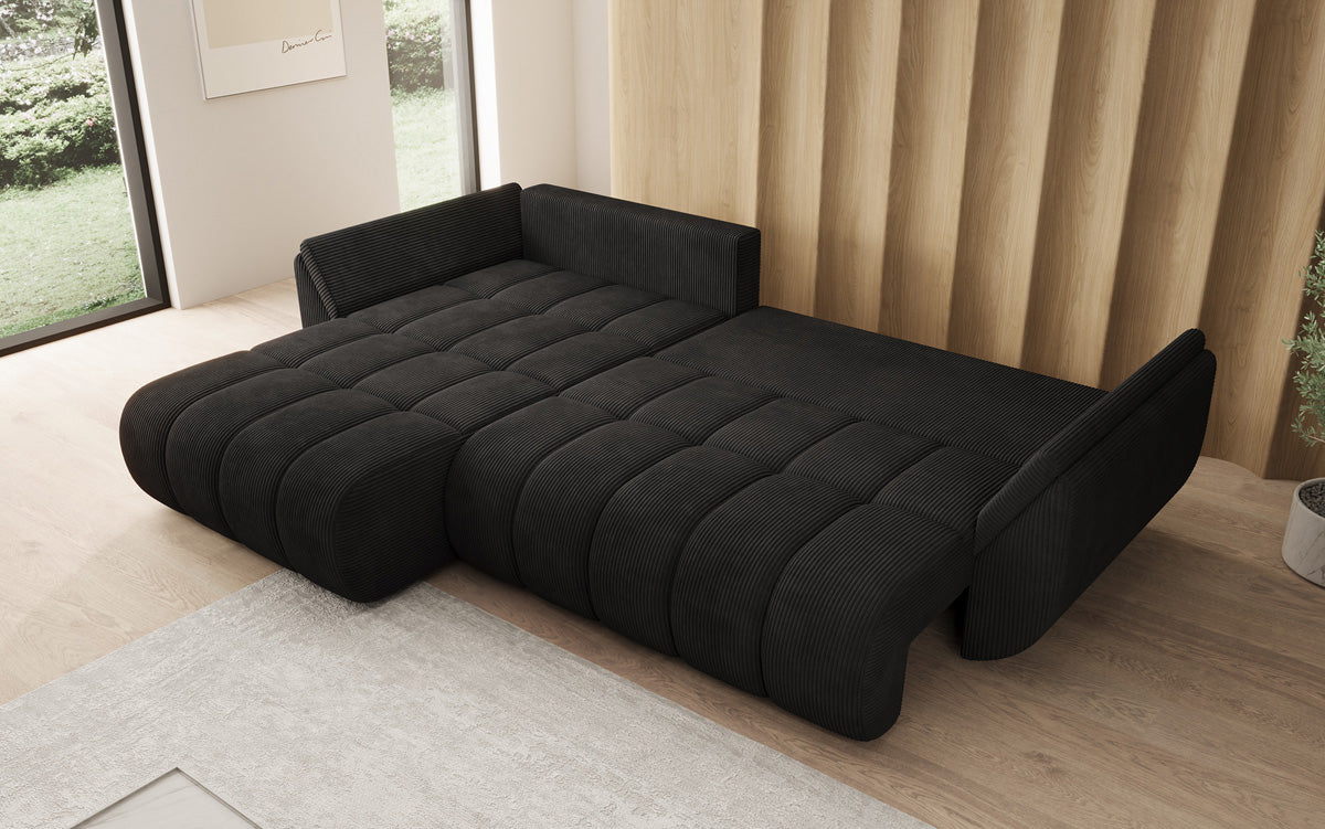 Designer Sofa Lenoa L mit Schlaffunktion und Stauraum in Cord