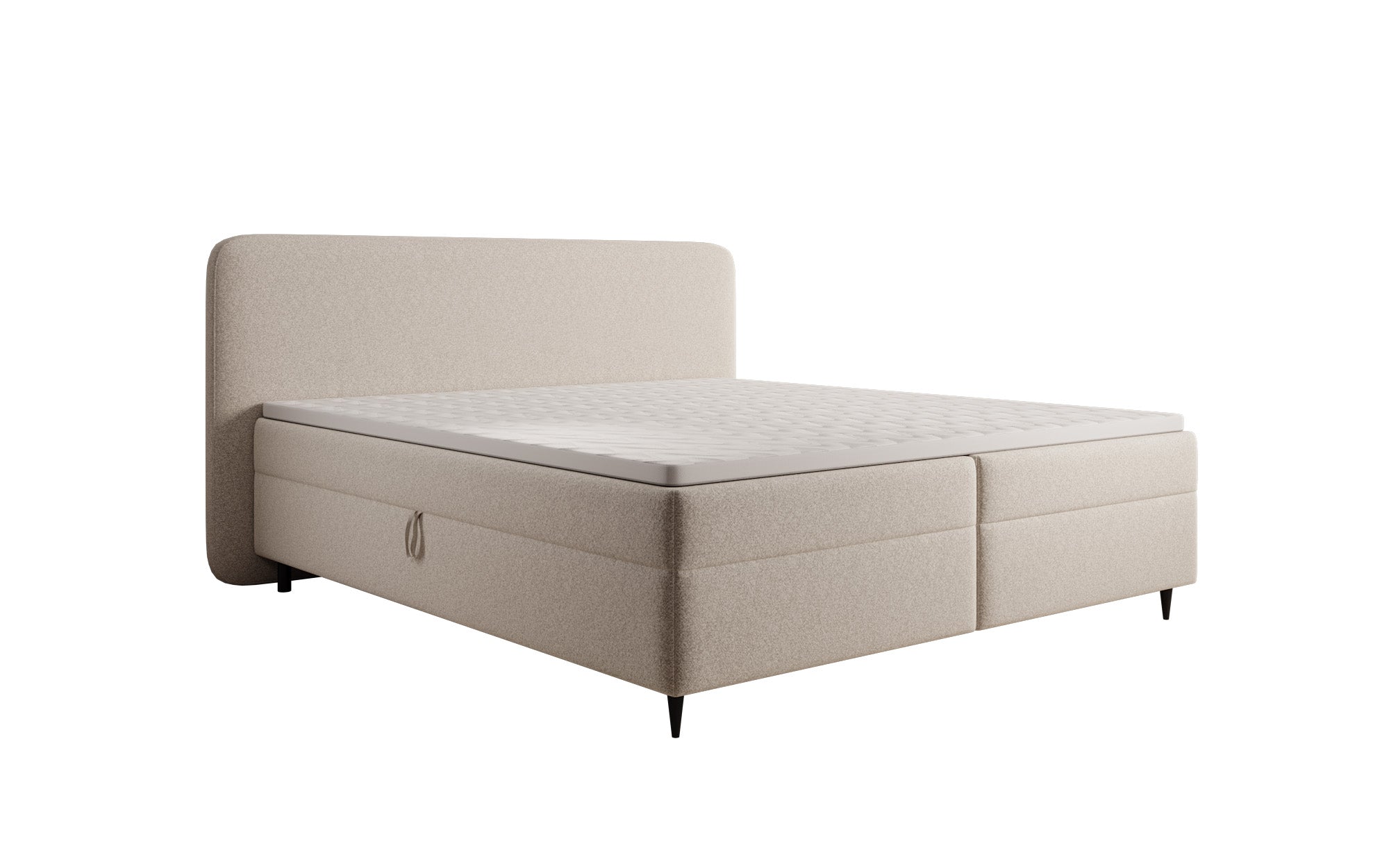 Boxspringbett Nea in Strukturstoff mit Stauraum
