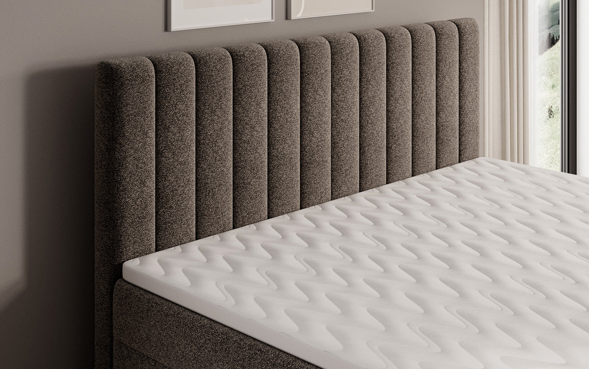 Boxspringbett Chelsea in Strukturstoff mit Stauraum