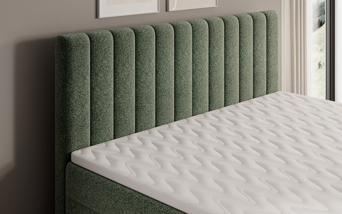 Boxspringbett Chelsea in Strukturstoff mit Stauraum