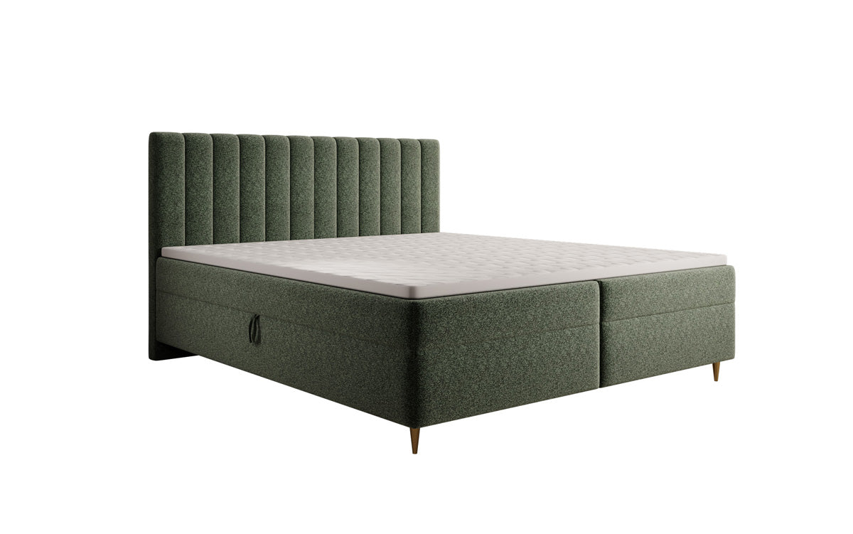 Boxspringbett Chelsea in Strukturstoff mit Stauraum